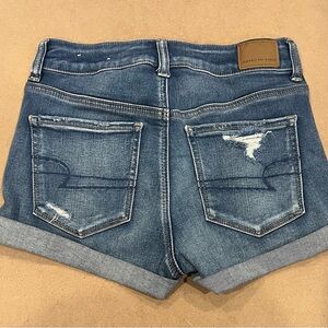 American Eagle Outfitters Blue Jean Shorts with Cuffed Hems